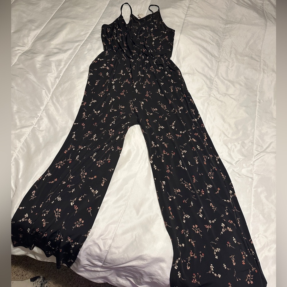 Kaileigh Black Floral Jumpsuit